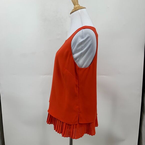 Banana Republic Accordion Tiered Blouse Womens S Small Red Keyhole Back Top - Picture 6 of 13